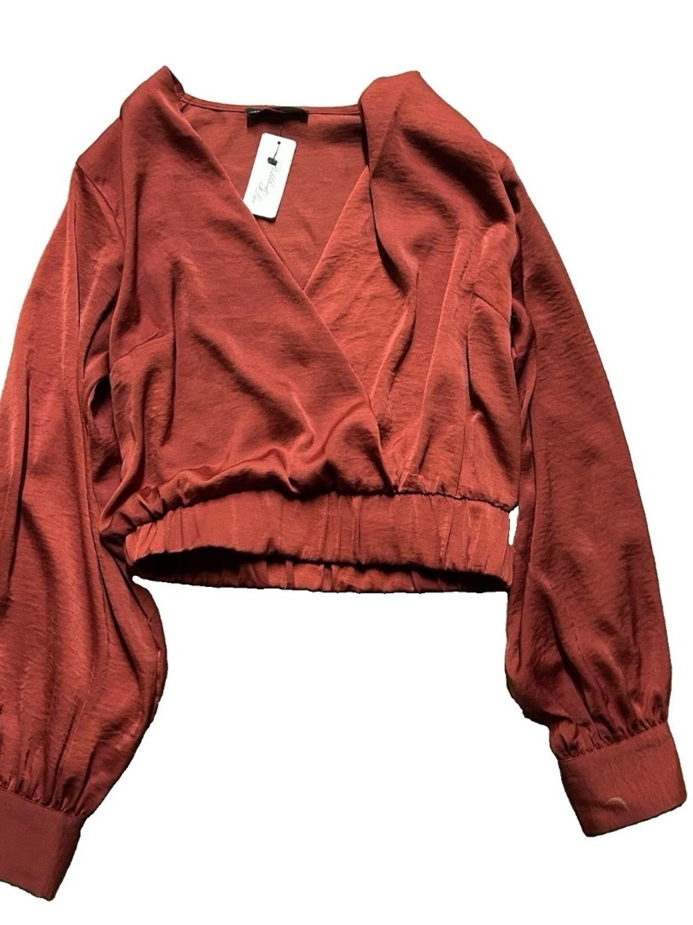 NWT Women’s On Twelfth Burgundy Blouse Size Medium - Picture 1 of 3